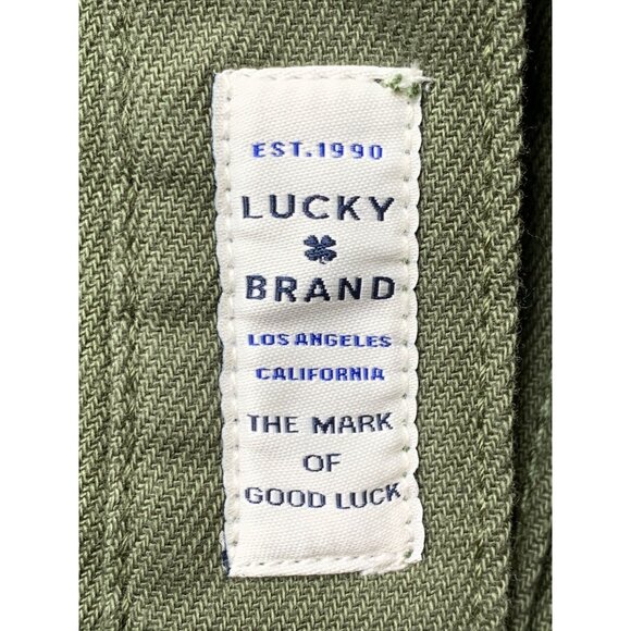 Lucky Brand Olive Green Button-Up Shirt Jacket XL Cotton Shackette 9093 NWT - Picture 8 of 12